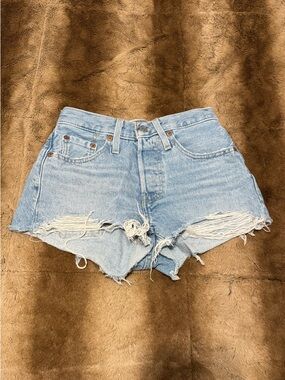 Levi's Light Wash High-Rise Shorts